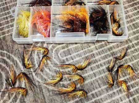 Øyvind leverte fantastiske Willie gun flashwing fluer 10cm, 8cm og 6cm i dag! 